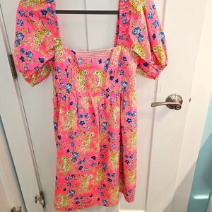 Lilly Pulitzer Bright Pink and Yellow Mini Dress